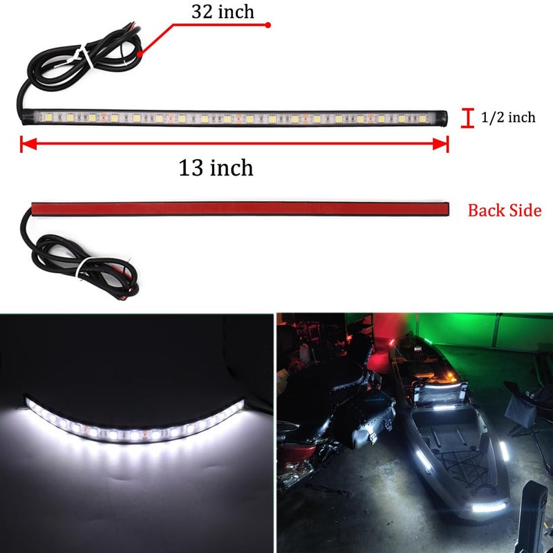 Botepon Navigation Lights for Boats led, Adhesive Install Boat Interior Light, Deck Lights for Night Fishing, IP67 Waterproot for for Pontoon, Bass, Dinghy, Kayak Jon Boat, White - Image 2